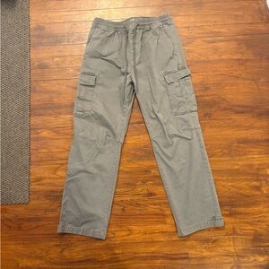 PACSUN GREY/GREEN CARGO PANTS - BAGGY - MEDIUM